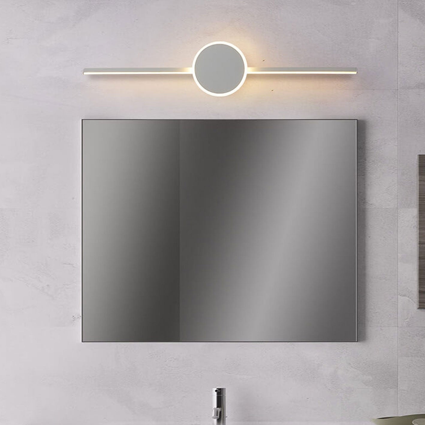 Nordic Minimalist LED Wall Sconce - Long Disc Vanity Light