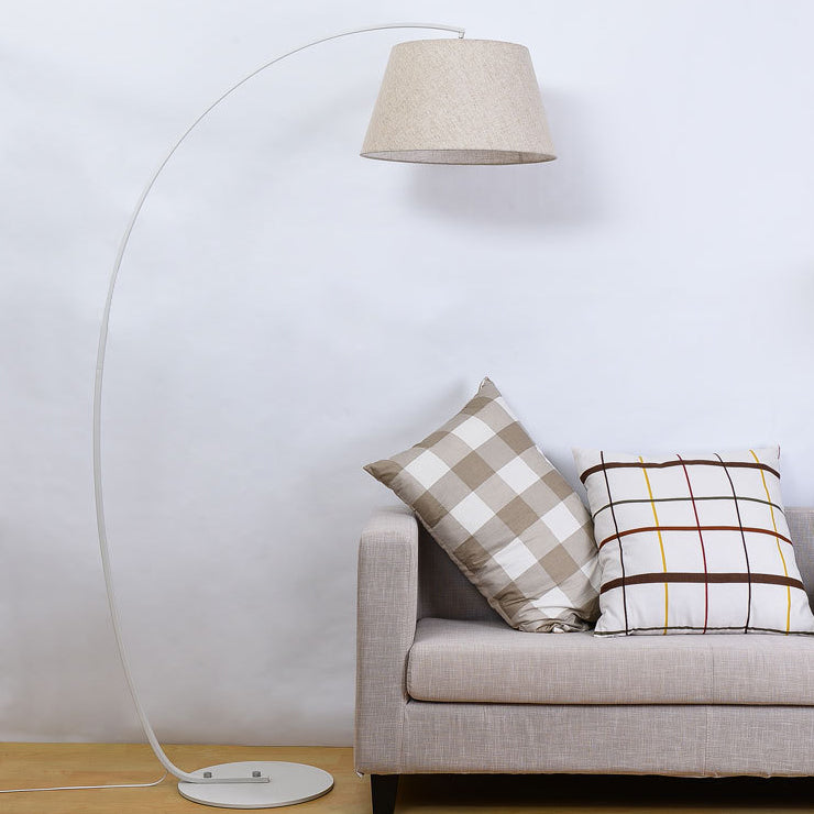 Modern Light Luxury Wrought Iron Curved Cylinder Floor Lamp - 1-Light Stand