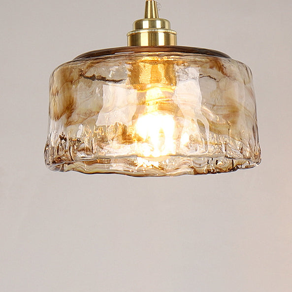 Vintage Amber Glass Pendant Light - 1-Light Ceiling Fixture for Home Decor, Retro Lighting, Industrial Style, Elegant Hanging Lamp