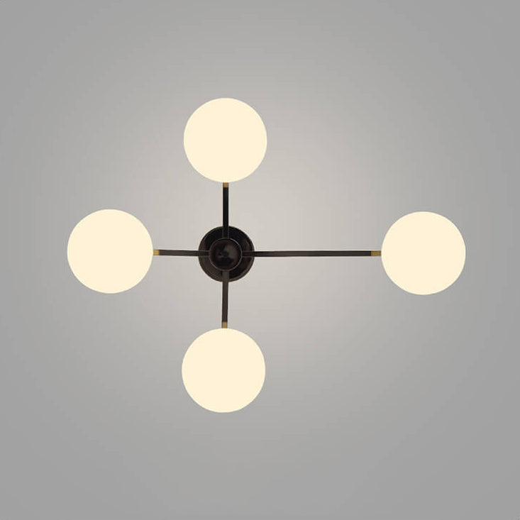 Nordic Light Luxury Glass Ball Semi-Flush Mount Ceiling Light - 3/4/5 Lights