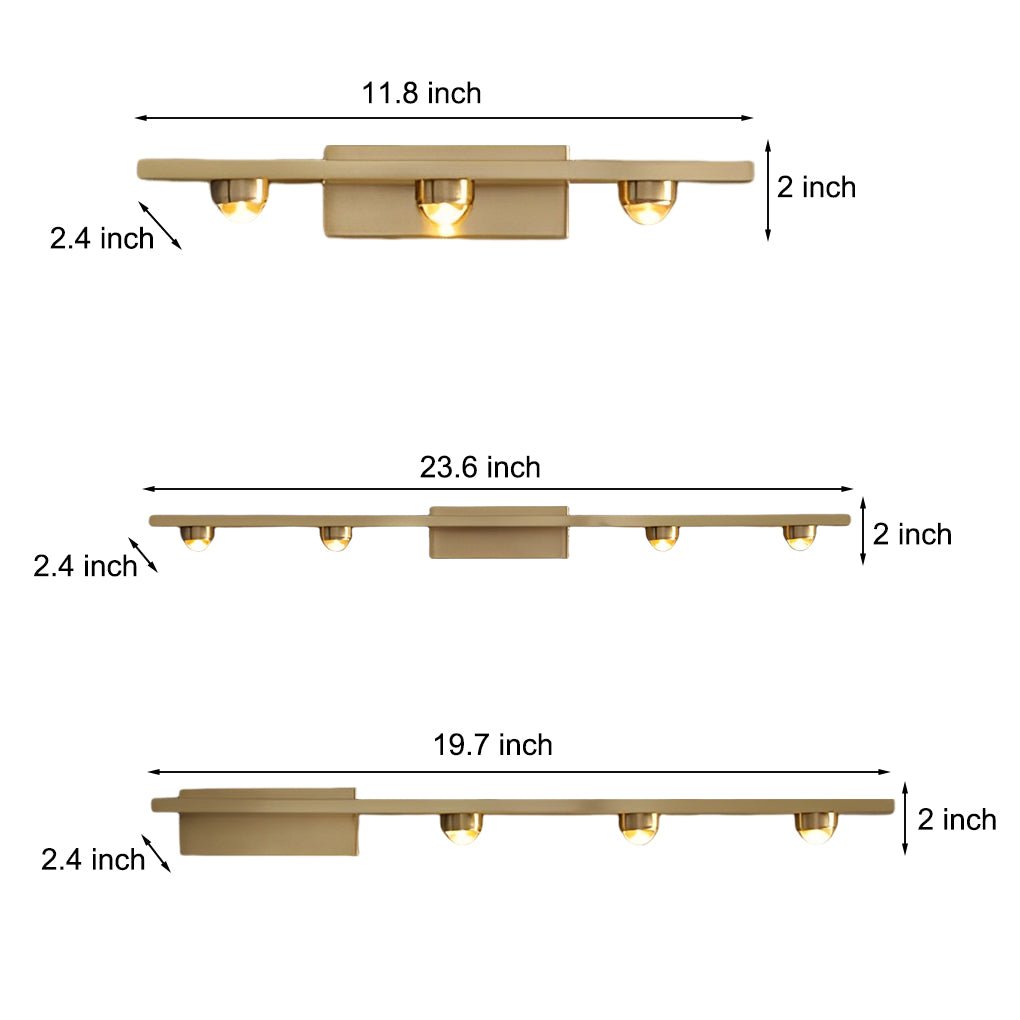 3/4 Lights Copper LED Wall Washer Sconce - Nordic Style Wall Lamp