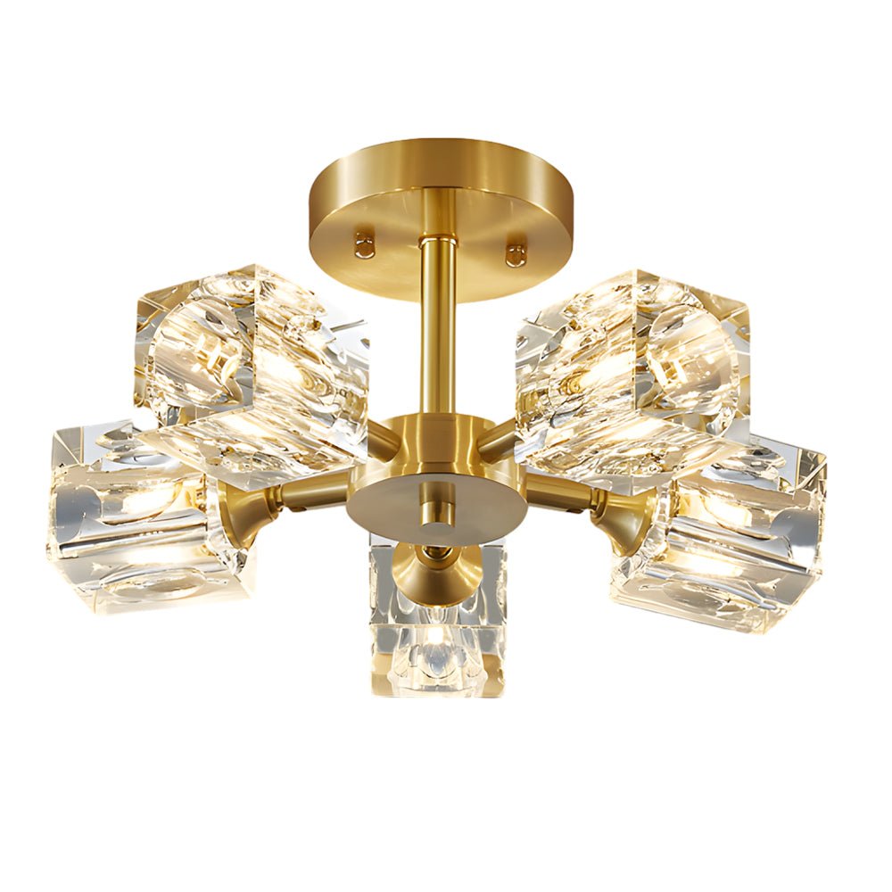 180° Adjustable Crystal Ceiling Light Fixture - 3/4/5/6-Light Options