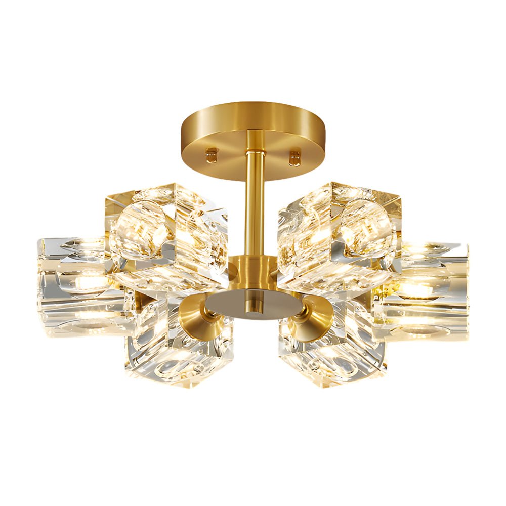 180° Adjustable Crystal Ceiling Light Fixture - 3/4/5/6-Light Options