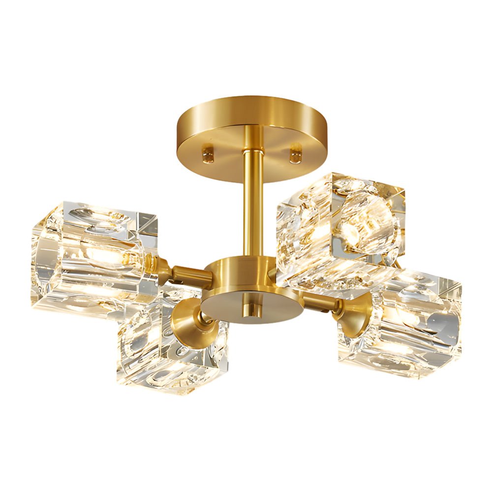 180° Adjustable Crystal Ceiling Light Fixture - 3/4/5/6-Light Options