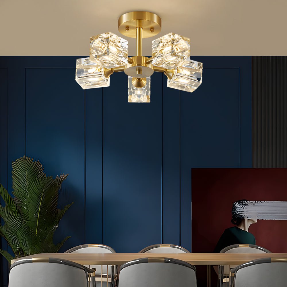 180° Adjustable Crystal Ceiling Light Fixture - 3/4/5/6-Light Options