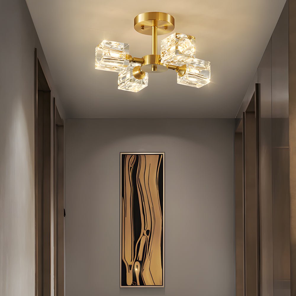 180° Adjustable Crystal Ceiling Light Fixture - 3/4/5/6-Light Options