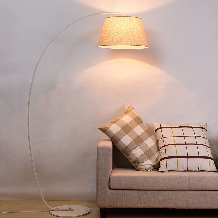 Modern Light Luxury Wrought Iron Curved Cylinder Floor Lamp - 1-Light Stand