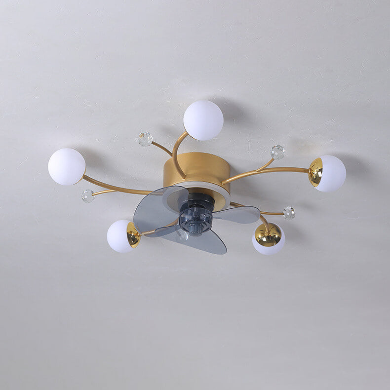 Nordic Light Luxury 5/7-Light LED Flush Mount Ceiling Fan