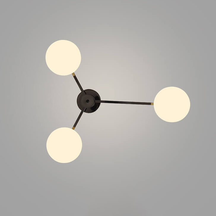 Nordic Light Luxury Glass Ball Semi-Flush Mount Ceiling Light - 3/4/5 Lights