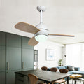 Wooden Blade Ceiling Fan with LED Light - Stylish Atmosphere Lighting