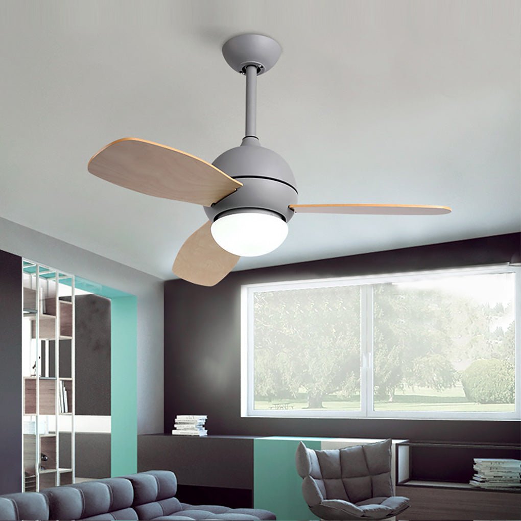 Wooden Blade Ceiling Fan with LED Light - Stylish Atmosphere Lighting