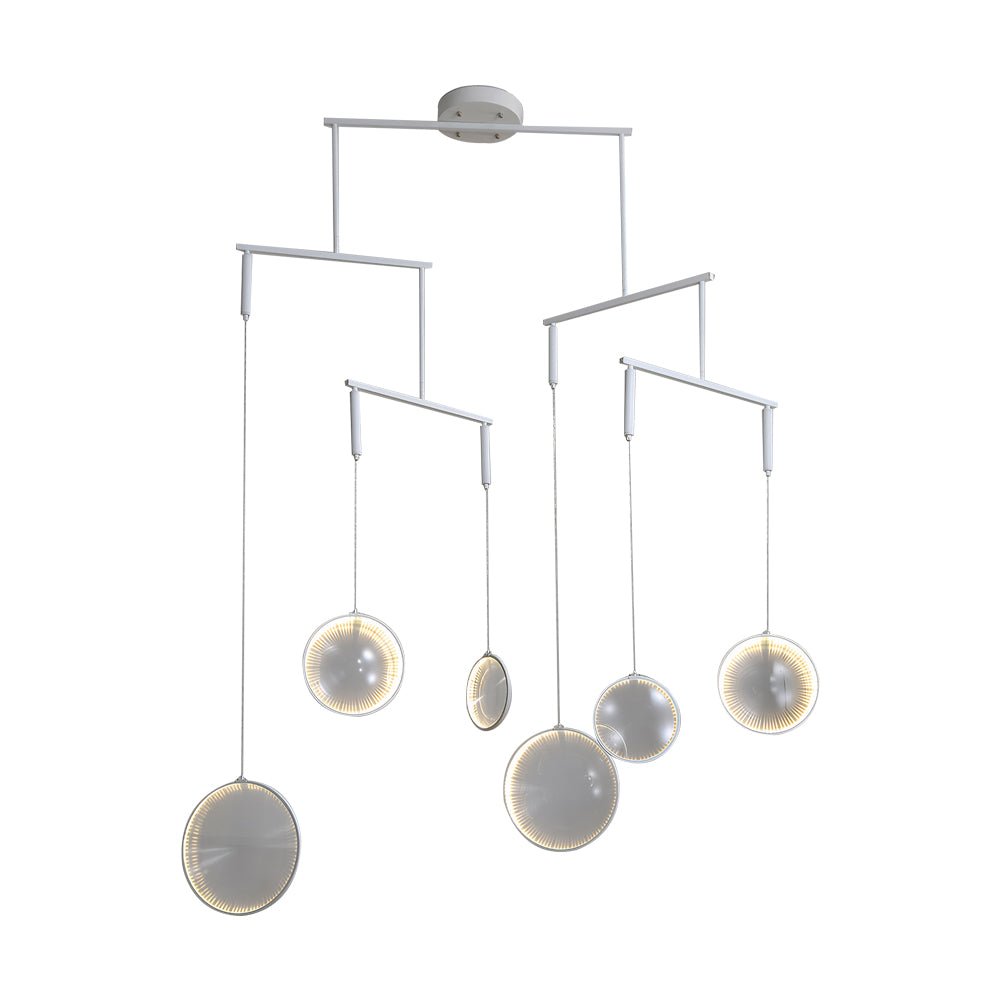 3/6/9-Light White Focus LED Chandelier | Modern Light Fixture | Energy Efficient Lighting