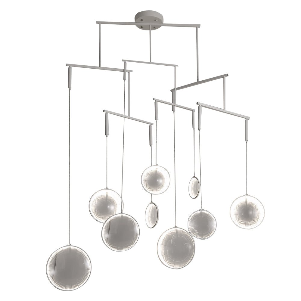 3/6/9-Light White Focus LED Chandelier | Modern Light Fixture | Energy Efficient Lighting