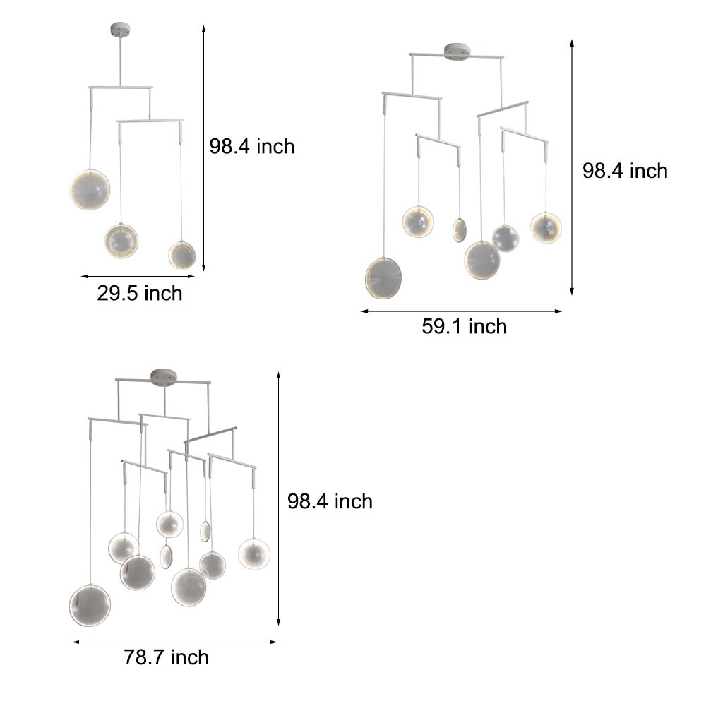 3/6/9-Light White Focus LED Chandelier | Modern Light Fixture | Energy Efficient Lighting