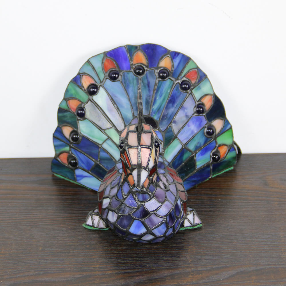 Tiffany Style Stained Glass Animal Table Lamp - Decorative 1-Light Illumination
