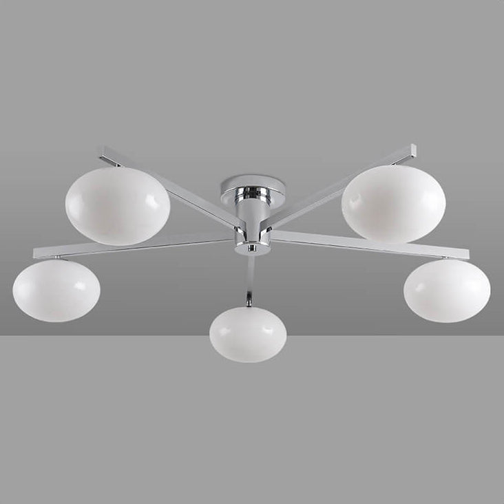 Nordic Light Luxury Glass Ball Semi-Flush Mount Ceiling Light - 3/4/5 Lights
