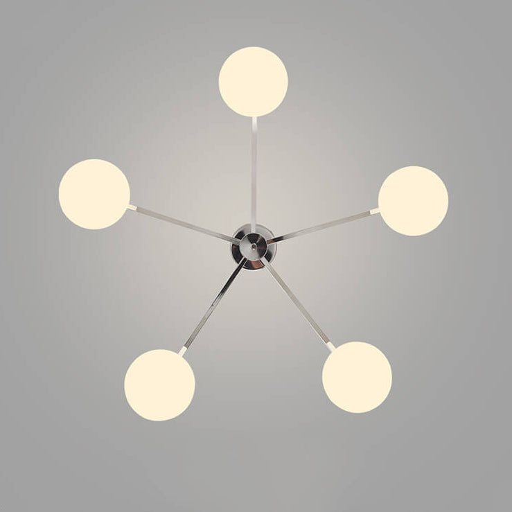 Nordic Light Luxury Glass Ball Semi-Flush Mount Ceiling Light - 3/4/5 Lights