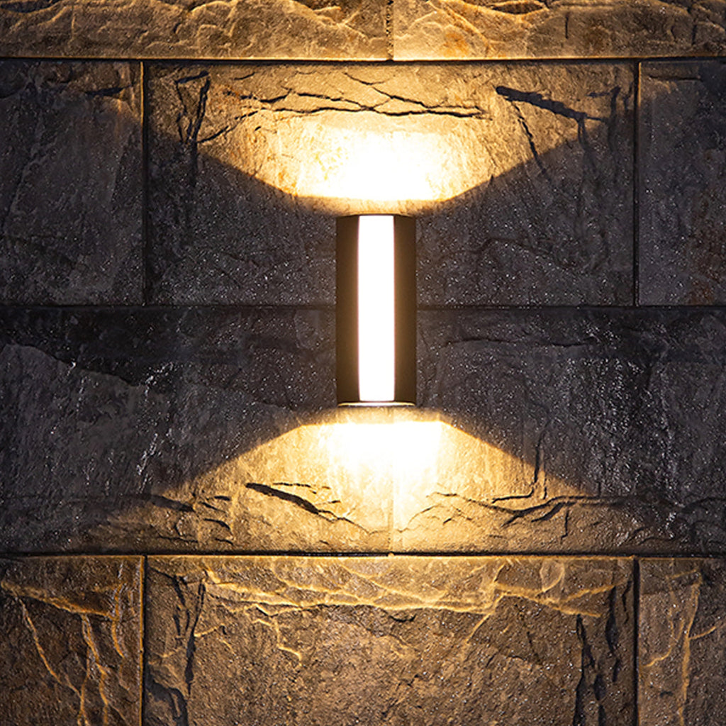 Black Outdoor Wall Sconce Modern Waterproof Strip Light