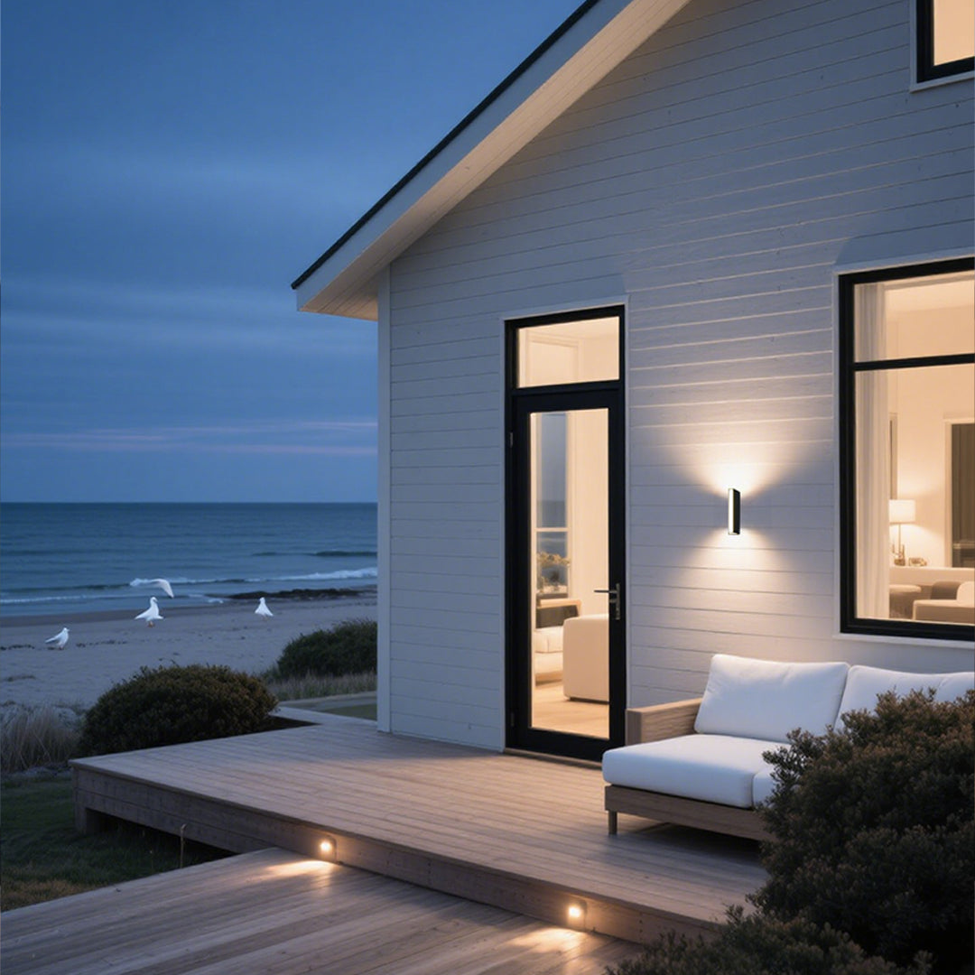 Black Outdoor Wall Sconce Modern Waterproof Strip Light