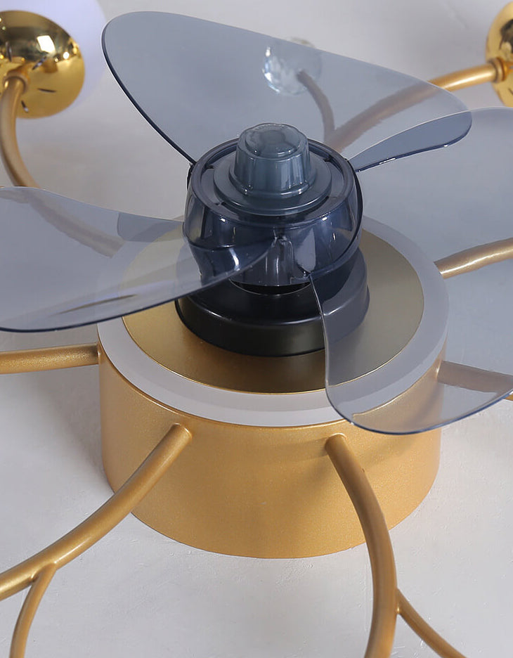 Nordic Light Luxury 5/7-Light LED Flush Mount Ceiling Fan