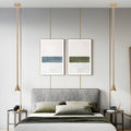 Modern Vertical Metallic Tube Cone Pendant Light 39.37''