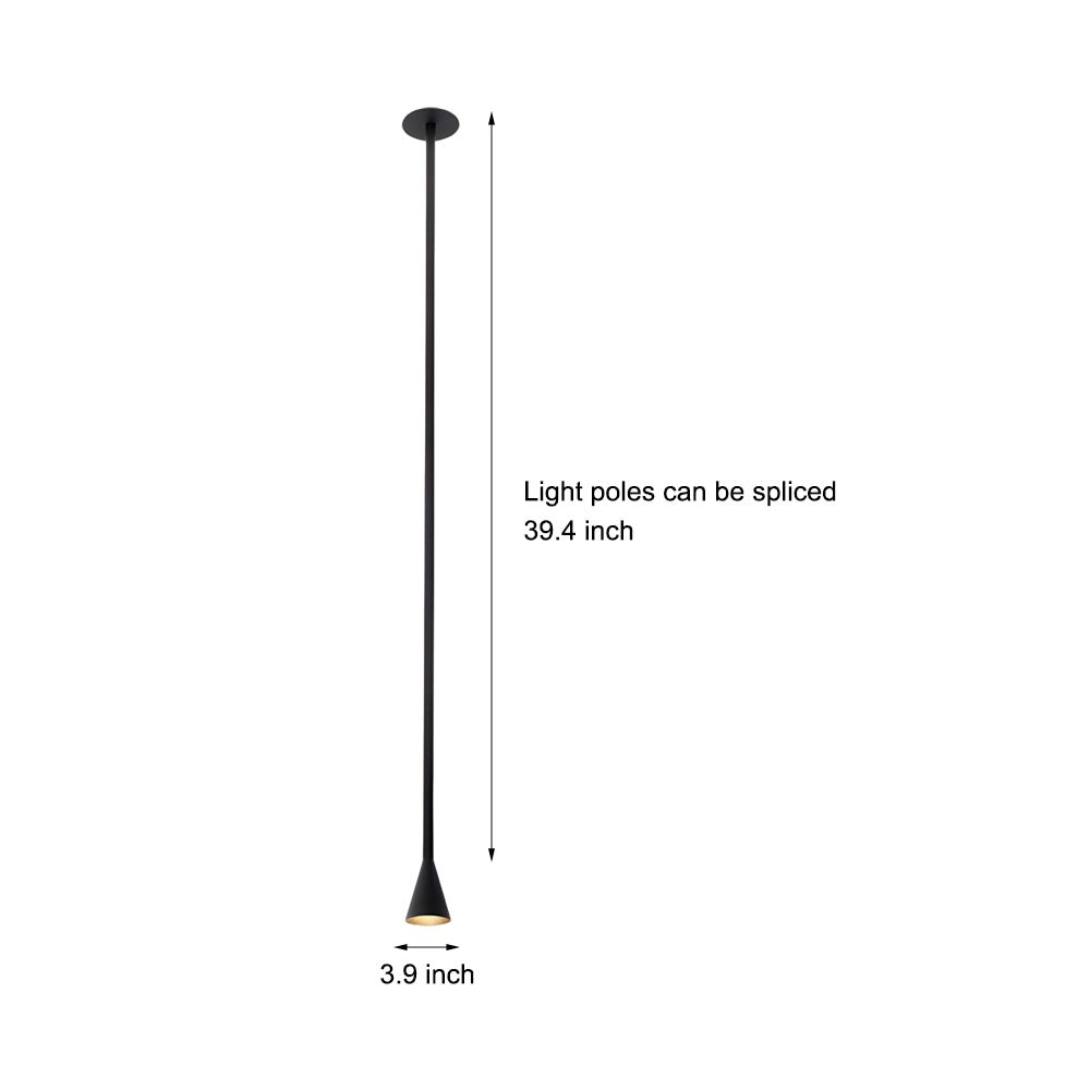 Modern Vertical Metallic Tube Cone Pendant Light 39.37''