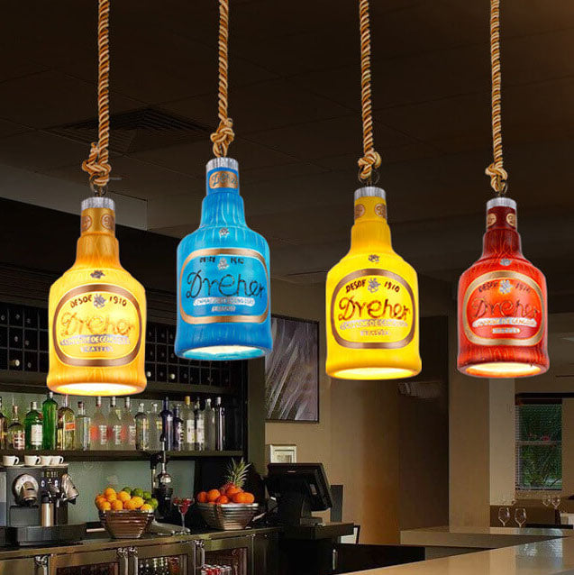 Contemporary Industrial Colorful Resin Pendant Light 1-Light Design