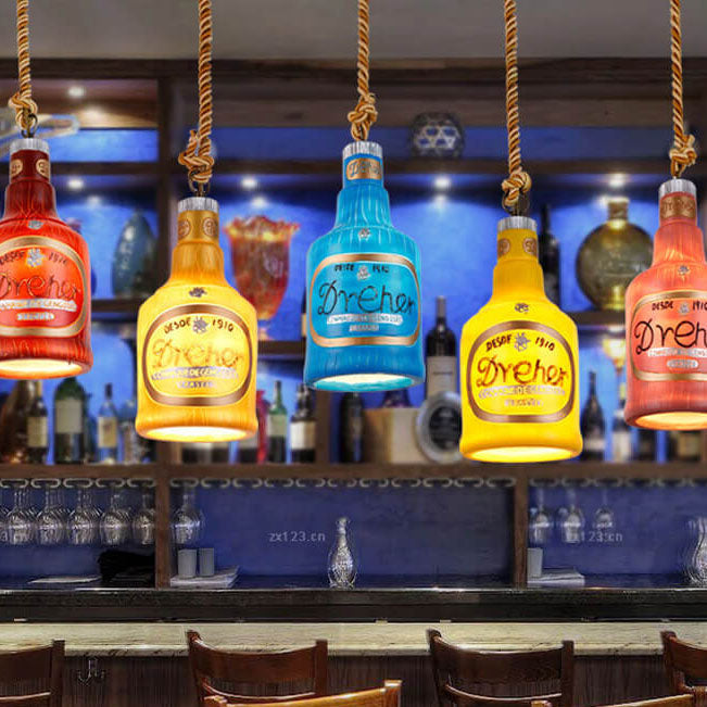 Contemporary Industrial Colorful Resin Pendant Light 1-Light Design