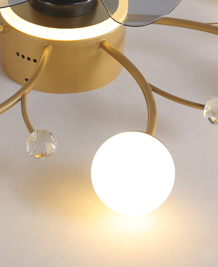 Nordic Light Luxury 5/7-Light LED Flush Mount Ceiling Fan