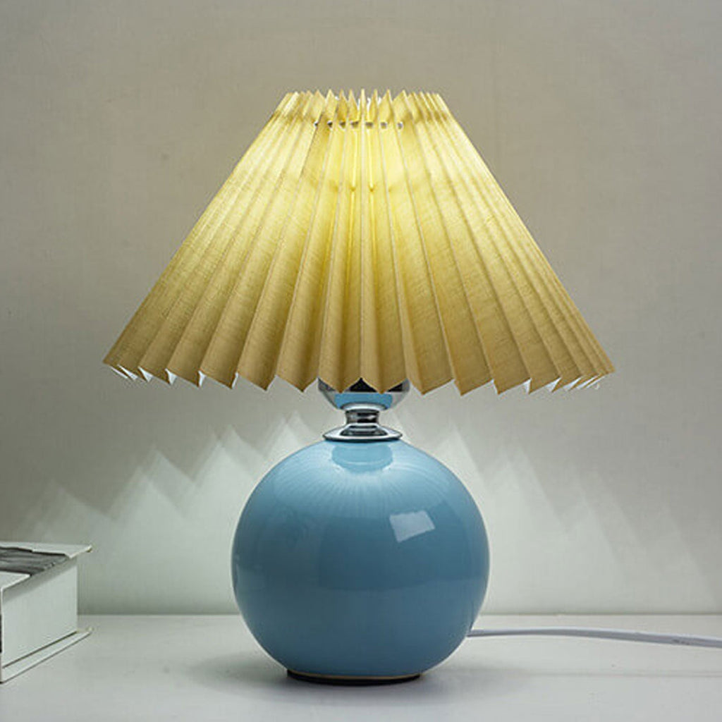 Nordic Minimalist Ceramic Pleated Table Lamp - 1-Light Design, Modern Home Decor, Scandinavian Style Lighting