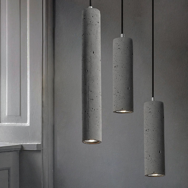 Contemporary Industrial Cement Pendant Light - 1-Light Fixture for Living Room