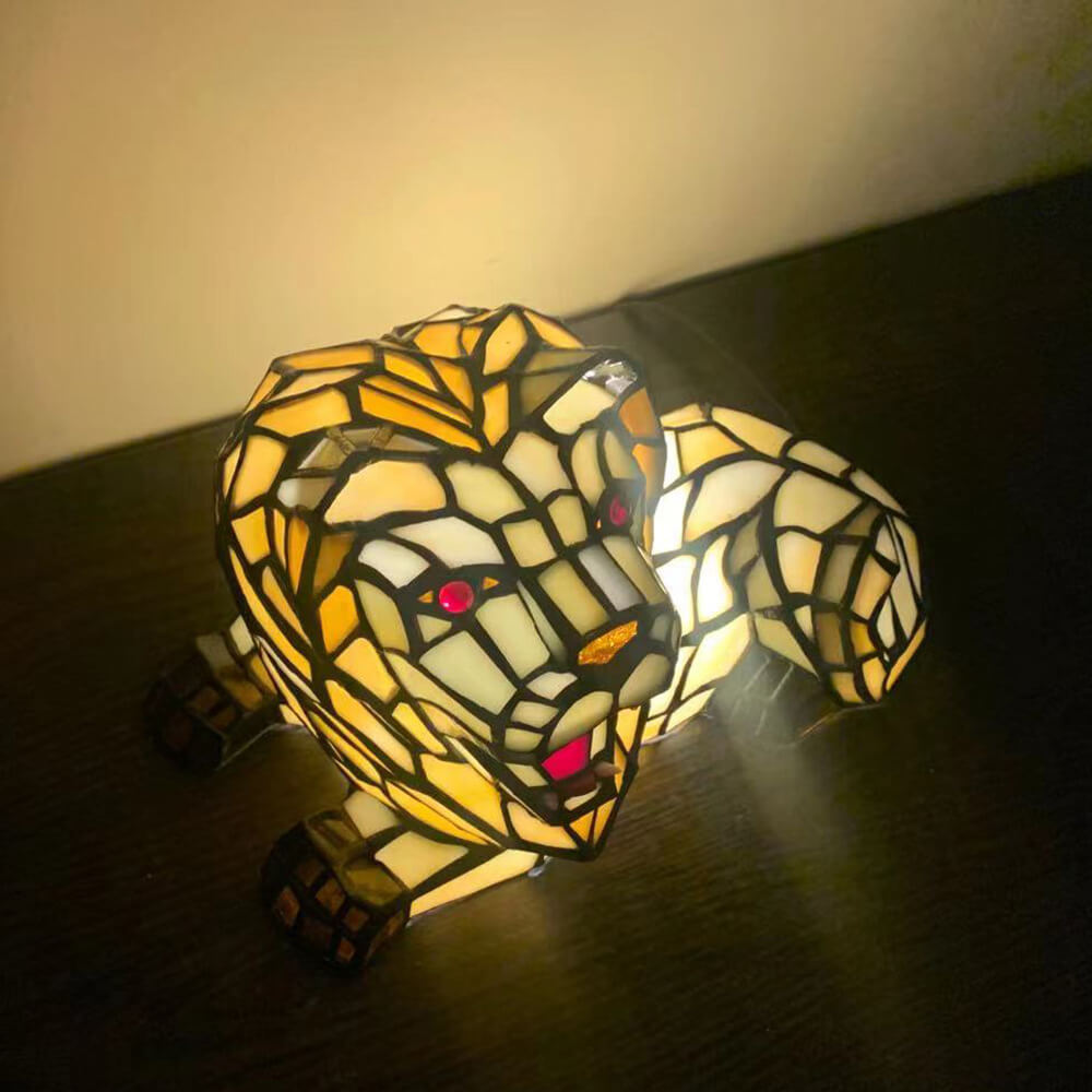 Tiffany Style Stained Glass Animal Table Lamp - Decorative 1-Light Illumination