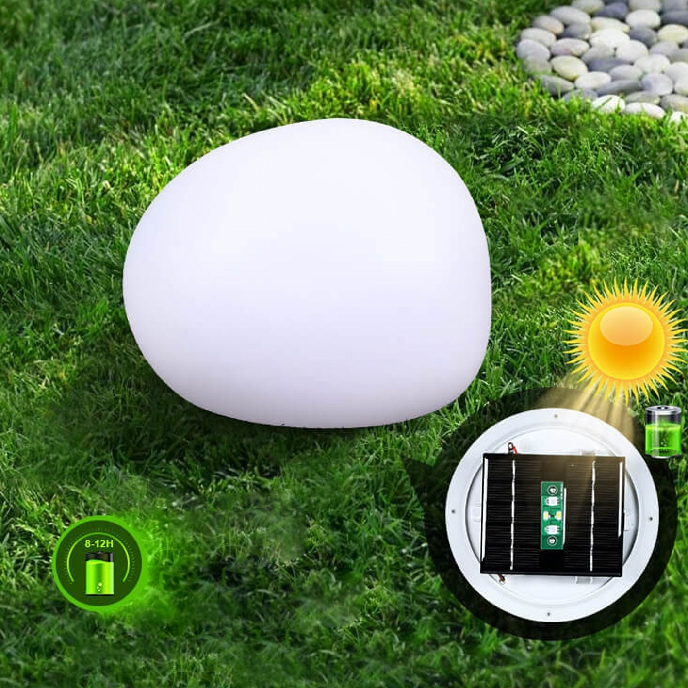 Solar Waterproof PE Spherical LED Lawn Light | Outdoor Decorative Lighting