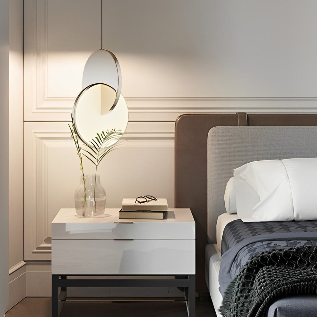 Round Stainless Steel LED Acrylic Pendant Light - Post-Modern Design