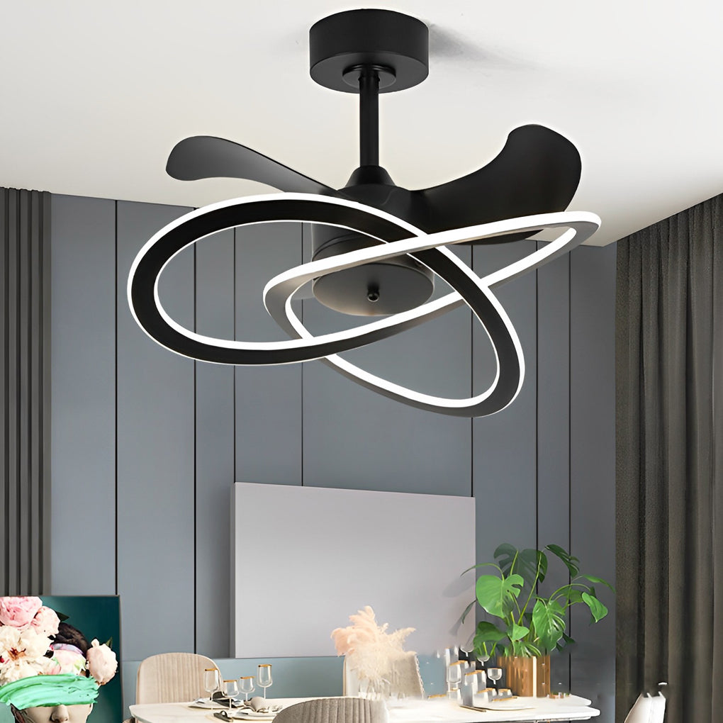 Waves Flower LED Mute Ceiling Fan - Nordic Bladeless Design