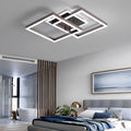 Modern Square Overlapping LED Ceiling Light Fixture - Brown Aluminum Design