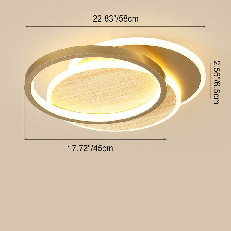 Modern Nordic Wrought Iron Round LED Flush Mount for Living Room