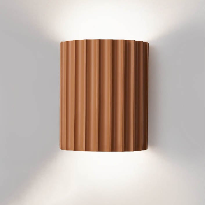 Macaron Resin Striped Half Cylinder Wall Sconce Lamp - 1-Light Decorative Lighting Fixture