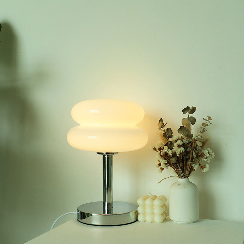 Modern Glass Tart Design 1-Light Table Lamp | Contemporary Table Lamp | Stylish Home Lighting | Unique Glass Lamp | Elegant Nightstand Light | Decorative Bedroom Table Lamp | Minimalist Desk Lamp | Chic Living Room Lighting | Trendy Interior Design Lamp