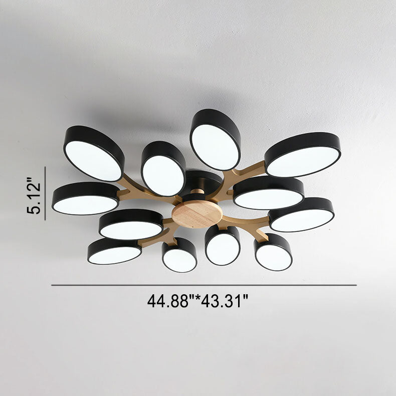 Nordic Wooden Tree Branch Petal LED Ceiling Light
