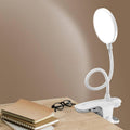 Rechargeable LED Clip Desk Lamp Eye Protection Night Light, Adjustable Brightness, Portable Reading Lamp, USB Rechargeable, Flexible Gooseneck, Dimmable Night Light for Study, Bedroom, Office, Bedside, Travel