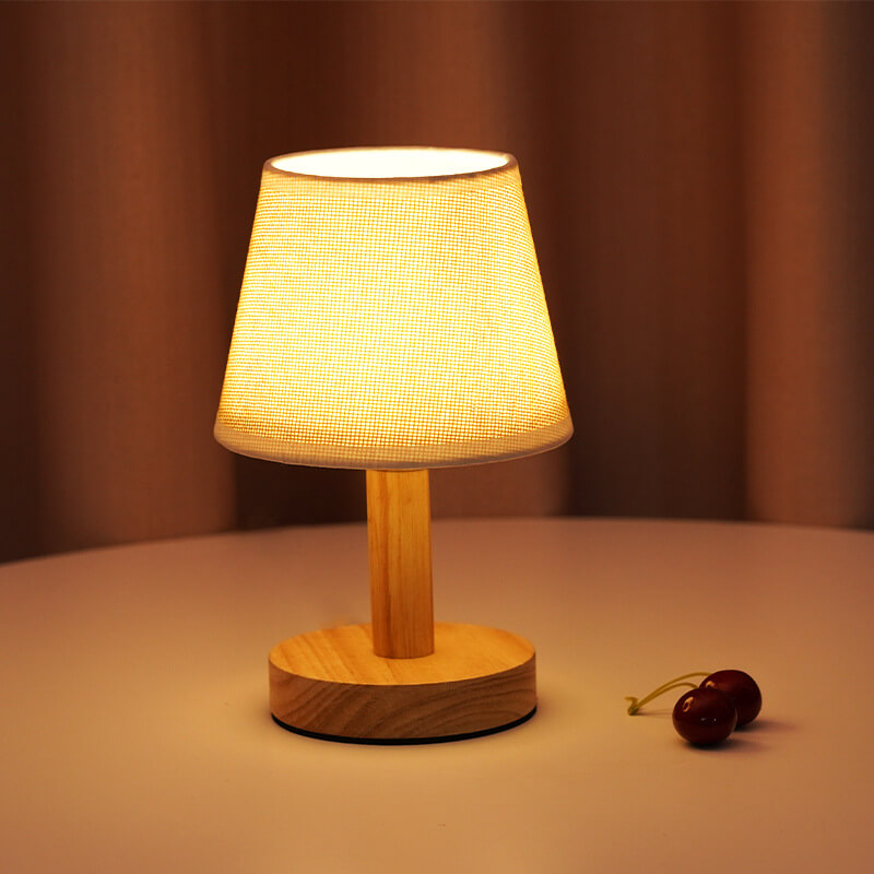 Vintage Linen Drum Shade LED Table Lamp, Modern Home Lighting, Decorative Nightstand Lamp, Contemporary Bedside Light, Energy-Efficient Lighting, Classic Fabric Shade for Living Room, Elegant Office Desk Decor, Stylish Accent Lamp, Warm White LED Light, M