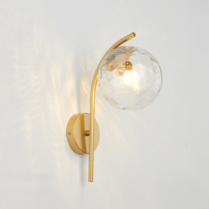 Nordic Arc Glass Globe Wall Sconce Lamp - Modern Lighting Fixture for Home Decor, Adjustable Wall Mount, Stylish Indoor Lighting, Scandinavian Design