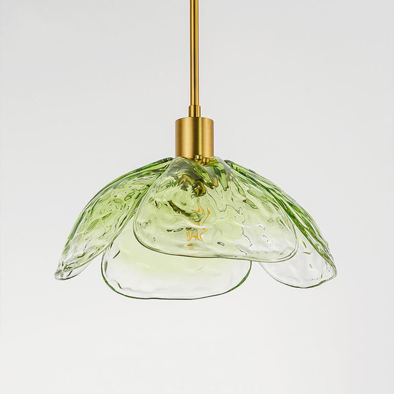 Modern Minimalist Flower Petal Glass Pendant Light - 1-Light Fixture for Living Room