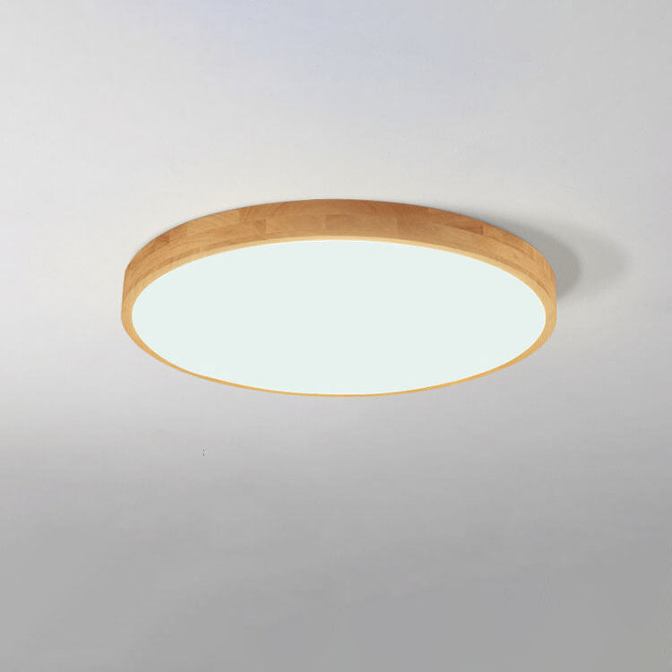 Nordic Solid Wood Ultra-Thin LED Flush Mount Ceiling Light