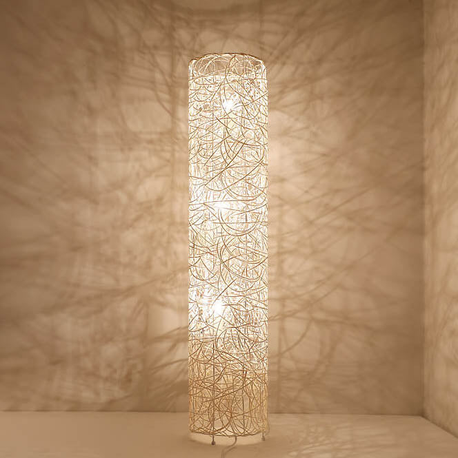Minimalist Rattan Weaving 3-Light Floor Lamp - Column Design, Eco-Friendly Lighting, Bohemian Home Decor, Adjustable Brightness, Stylish Indoor Lighting, Warm Ambiance Lamp