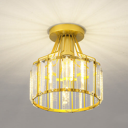 Modern Crystal Dome Semi-Flush Mount Ceiling Light - Elegant Home Lighting Fixture