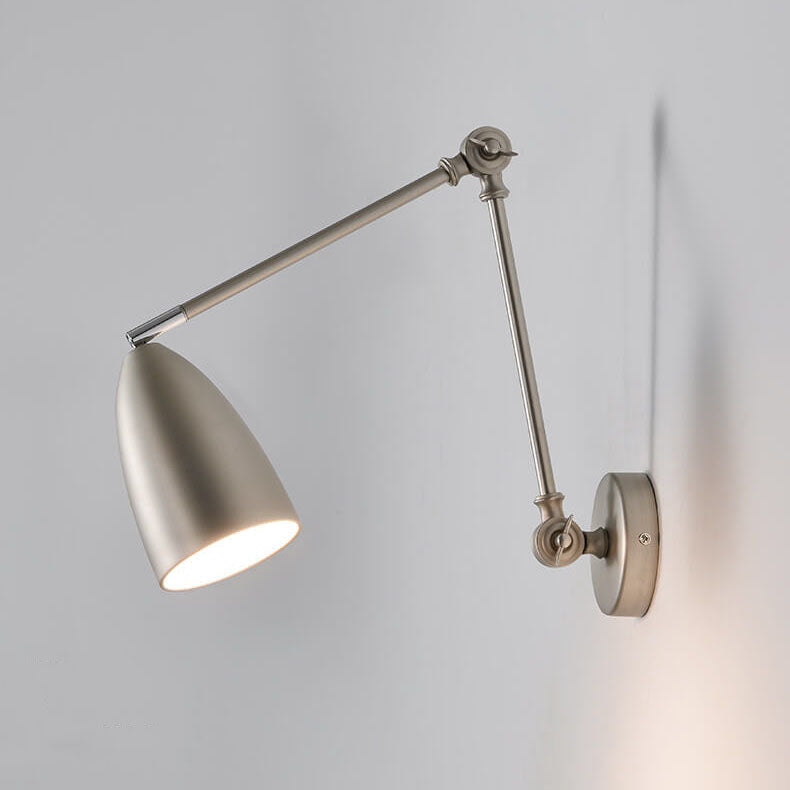 Retro Industrial Swing Arm Wall Sconce Lamp - 1-Light Rotating Iron Design