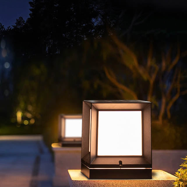 Simple Square LED Solar Waterproof Lawn Fence Lamp