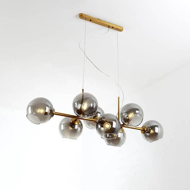 Modern Glass Magic Bean 8-Light LED Chandelier - Contemporary Lighting, Elegant Home Decor, Sleek Design, Energy-Efficient, Bright Illumination, Unique Pendant Fixture, Dining Room & Living Space Lighting
